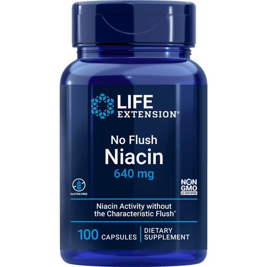 Life Extension No Flush Niacin 640mg (100 Caps)