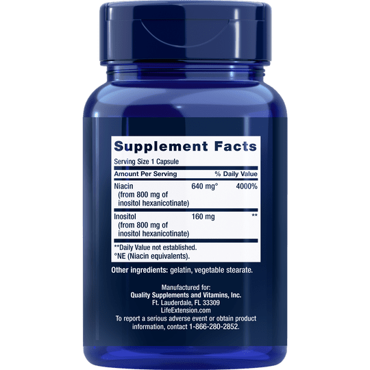 Life Extension No Flush Niacin 640mg (100 Caps)
