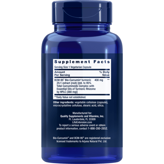 Life Extension Super Bio-Curcumin Turmeric Extract 400mg (60 Vcaps)