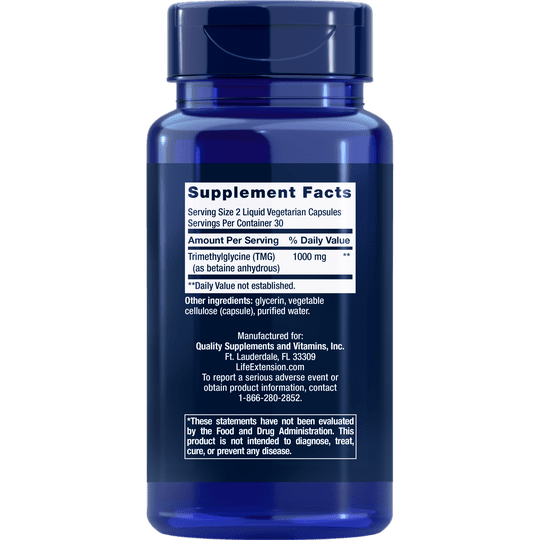 Life Extension TMG 500mg 60 Liquid Vcaps
