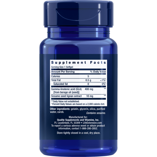 Life Extension Mega GLA Sesame Lignans 30Softgels