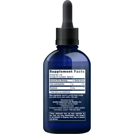 Life Extension Fast-Acting Liquid Melatonin (2 Floz) Citrus Vanilla