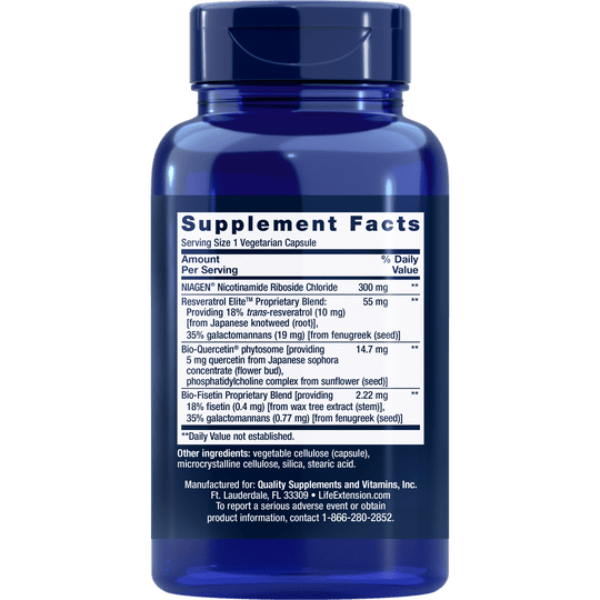Life Extension NAD+ Cell Regenerator and Resveratrol Elite 30Vcaps