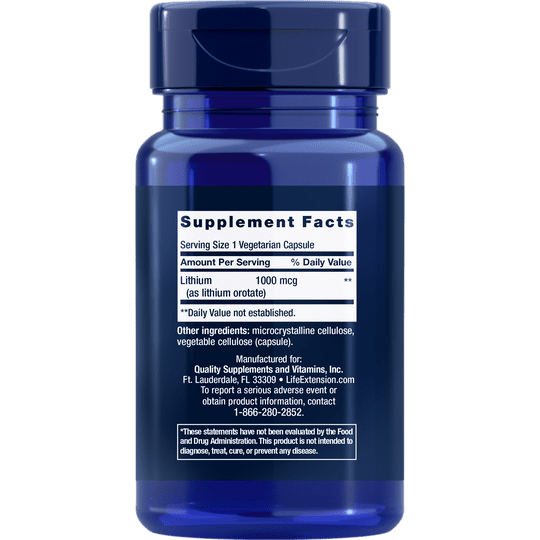 Life Extension Lithium 1000Mcg 100Caps