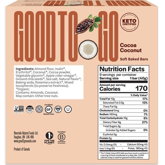 Good To Go Keto Soft Baked Bar