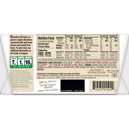 Chocolove XO No Sugar Added 60% Dark Chocolate Bars