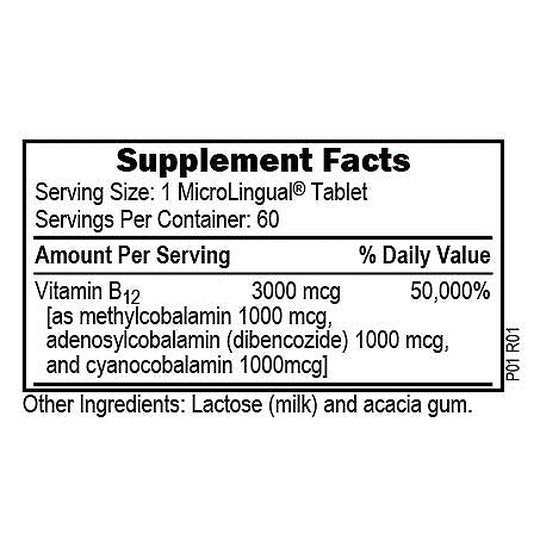 Superior Source No Shot Triple B12 3000 MCG MicroLingual® Instant Dissolve Tablets