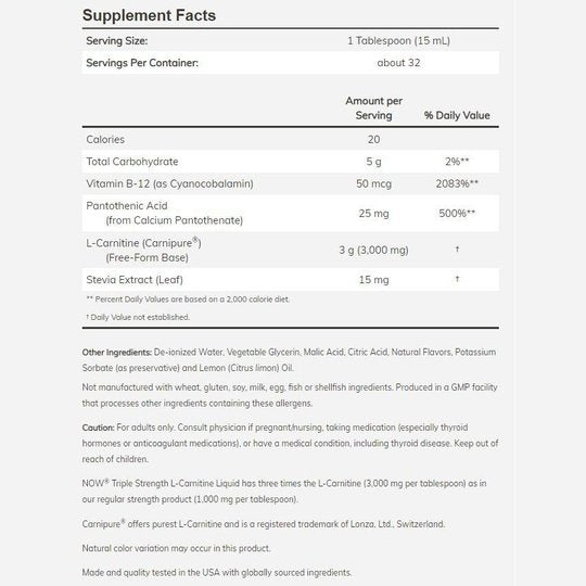 NOW Liquid L-Carnitine