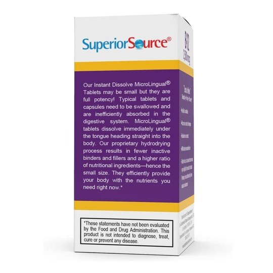 Superior Source No Shot Methylcobalamin B-12 2500 mcg MicroLingual® Instant Dissolve Tablets