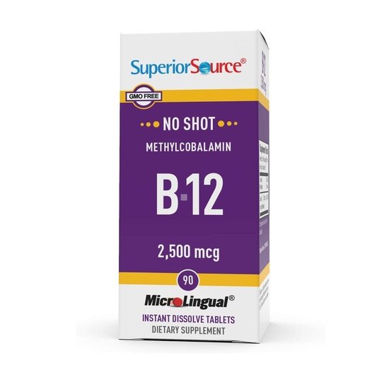 Superior Source No Shot Methylcobalamin B-12 2500 mcg MicroLingual® Instant Dissolve Tablets