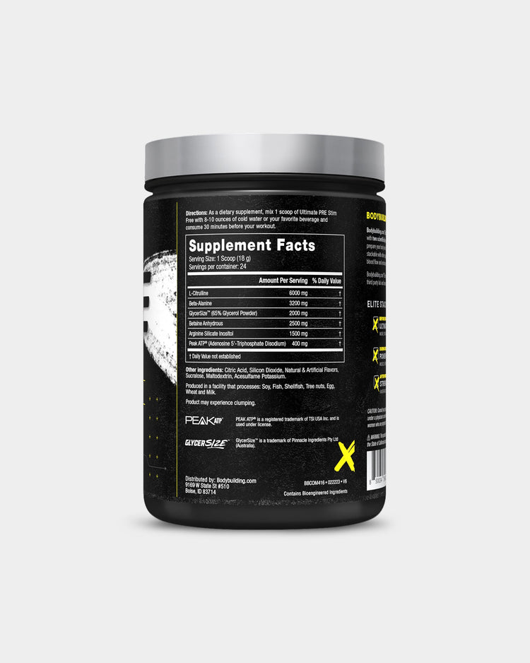 Bodybuilding.com ELITE Ultimate PRE Stim Free Pre-Workout