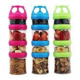 4 Compartment Twist Lock, Stackable, Leak-Proof, Food Storage, Snack Jars & Portion Control Lunch Box by BariatricPal - Variety Pack