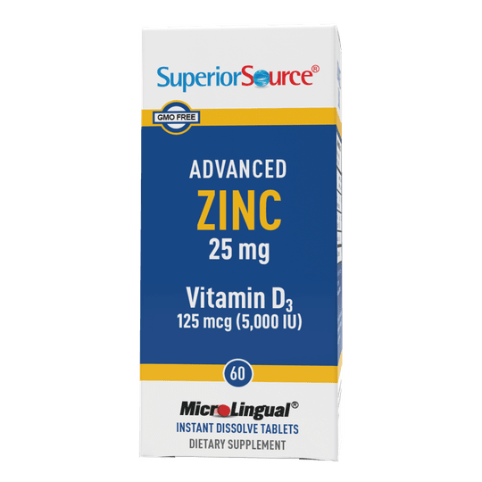 Superior Source Advanced Zinc 25mg with Vitamin D3 5,000IU MicroLingual® Instant Dissolve Tablets