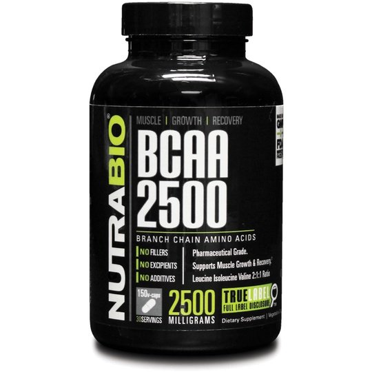 NutraBio BCAA 2500 Caps