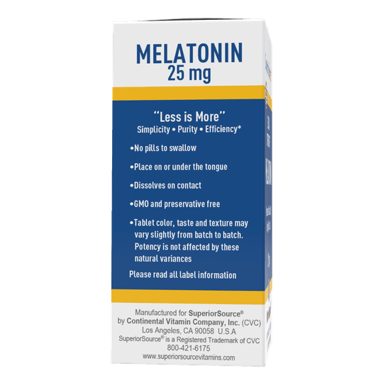 Superior Source Extra Strength Melatonin 25mg MicroLingual® Instant Dissolve Tablets