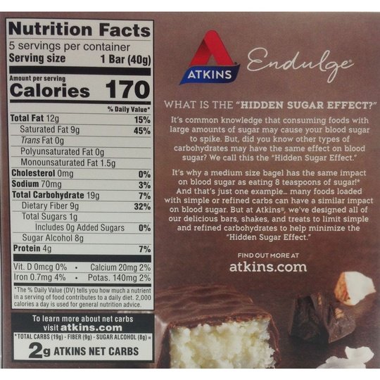 Atkins Nutritionals Endulge Candy Bars