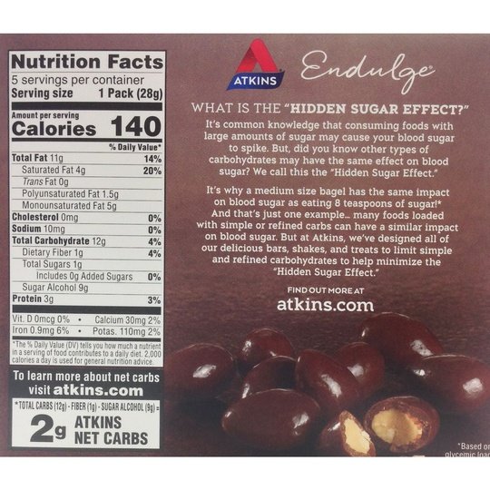 Atkins Nutritionals Endulge Chocolate Covered Almonds 5 packs