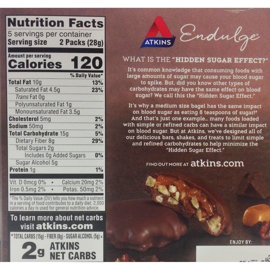 Atkins Nutritionals Endulge Pecan Caramel Clusters 10 packs