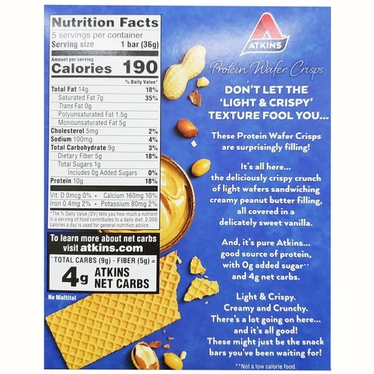 Atkins Nutritionals Protein Wafer Crisps 5 bars