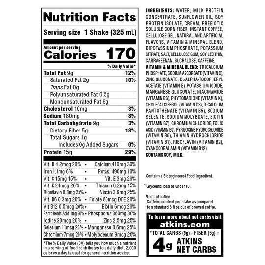 Atkins Nutritionals Iced Coffee Ready-to-Drink Protein Shakes