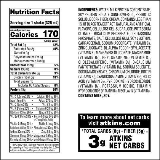Atkins Nutritionals Iced Chai Ready-to-Drink Protein Shakes 4 pack