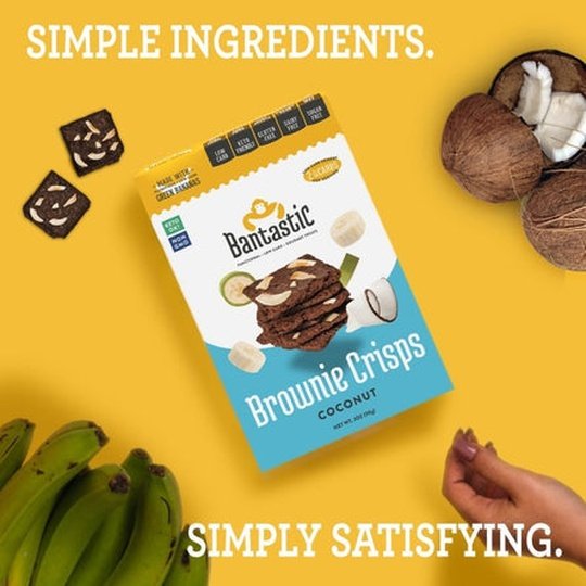 Bantastic Brownie Thin Crisps Snack by Natural Heaven - Coconut