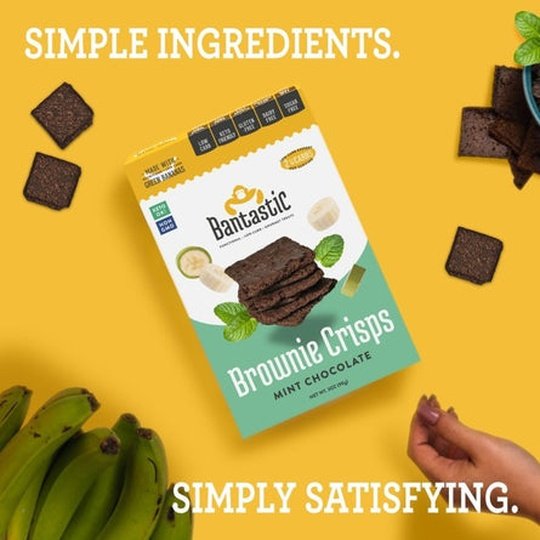 Bantastic Brownie Thin Crisps Snack by Natural Heaven - Mint Chocolate