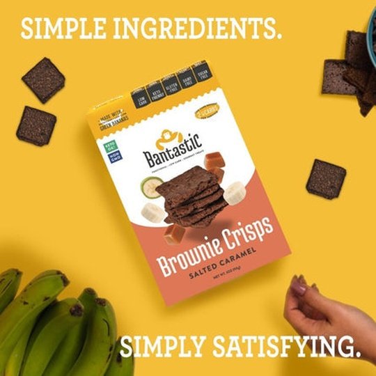 Bantastic Brownie Thin Crisps Snack by Natural Heaven - Salted Caramel