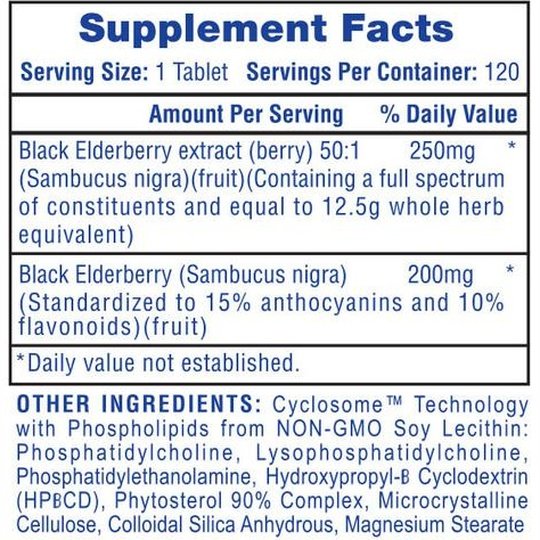 Hi Tech Pharma Black Elderberry (120 Tablets)