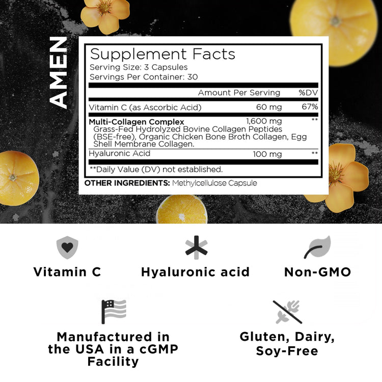 Codeage Amen Grass-Fed Hydrolyzed Collagen Peptides Capsules