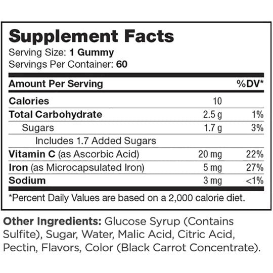Chapter One Kosher Iron Gummies for Kids by Zahler