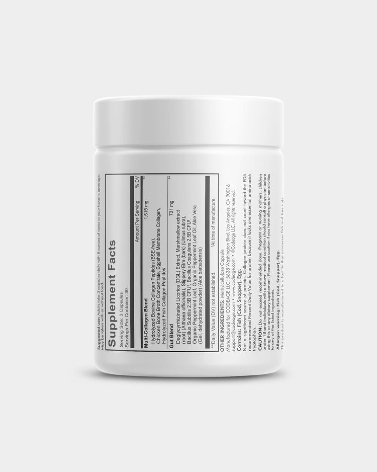 Codeage Multi Collagen Capsules + Gut Health Blend