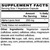Alpha Lipoic Acid 250mg Capsule by Netrition