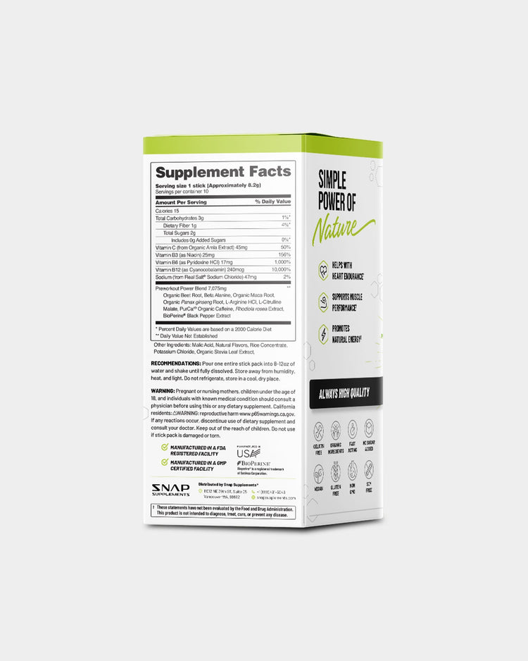 SNAP Supplements Nitric Oxide Preworkout Beets