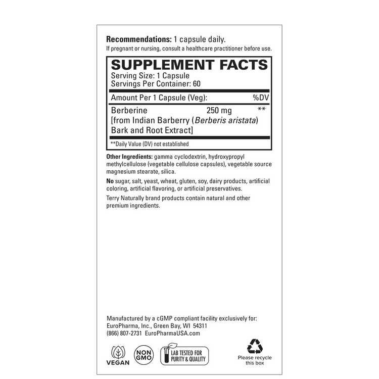 Terry Naturally Berberine MetX Extra Strength