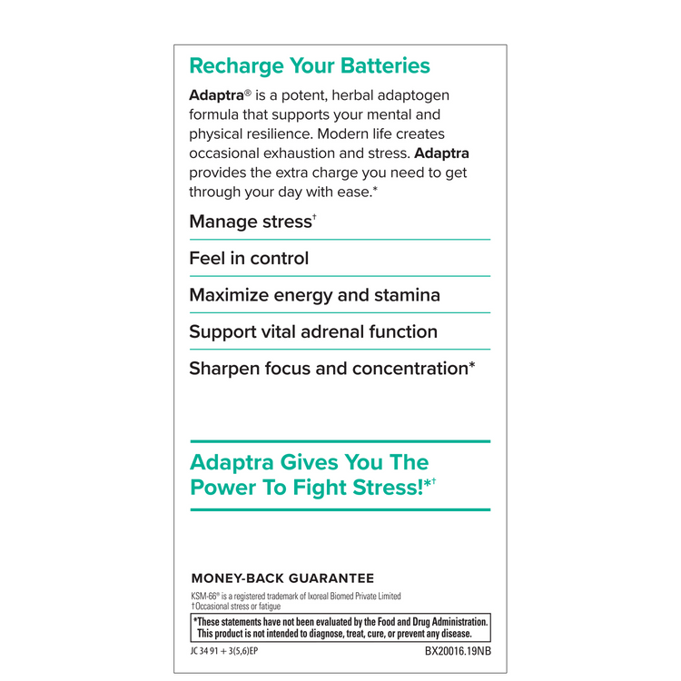 Terry Naturally ADAPTRA Ashwagandha & Rhodiola