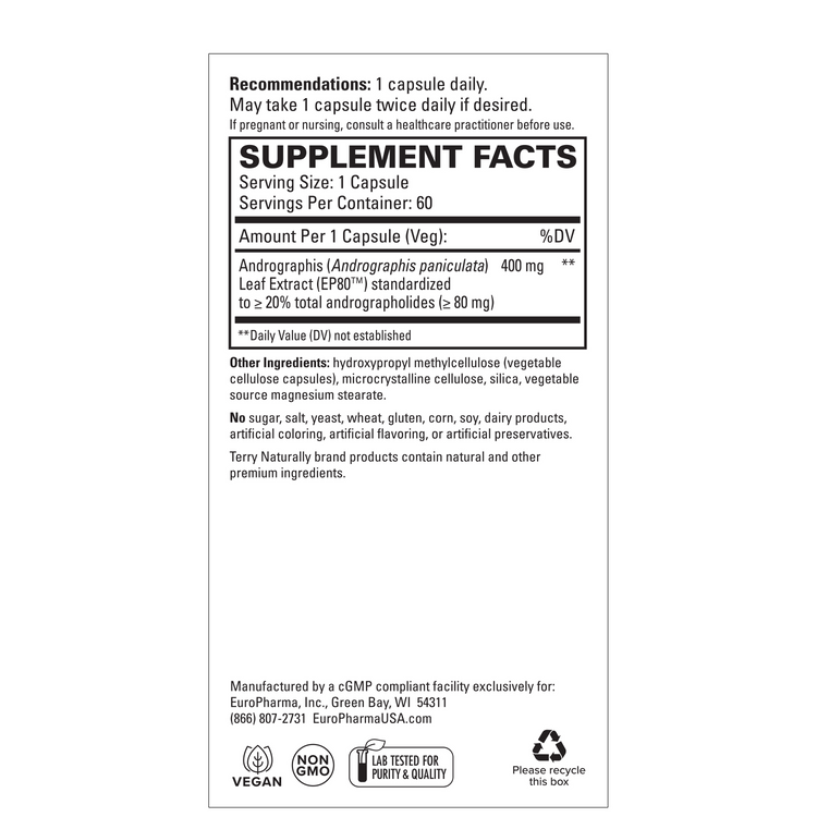 Terry Naturally Andrographis EP80 Extra Strength
