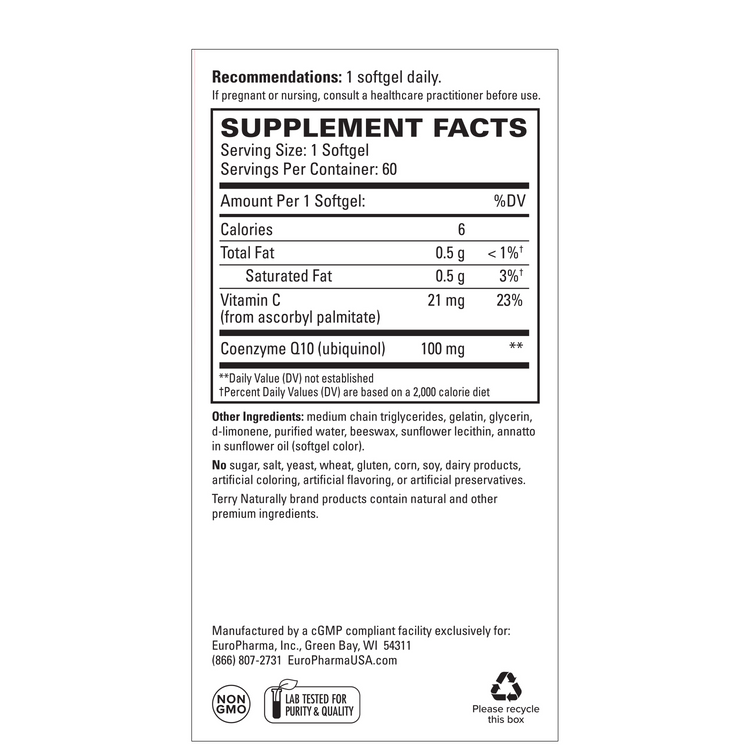 Terry Naturally CoQ10 Bioactive Ubiquinol