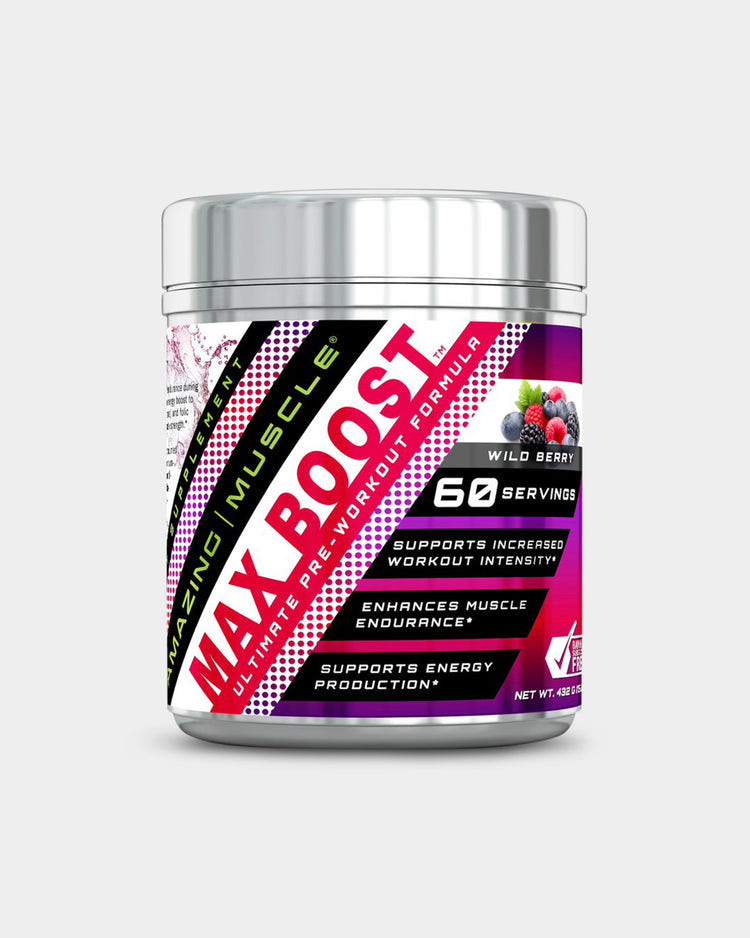 Amazing Muscle Max Boost- Advanced Pre-Workout Formula with Sucralose