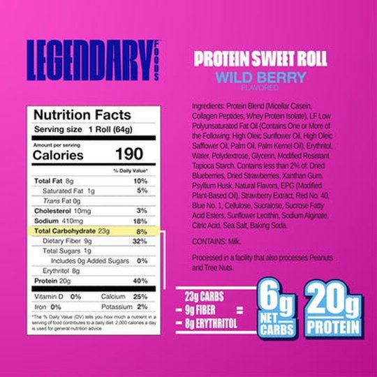 Protein Sweet Roll by Legendary Foods - Variety Pack