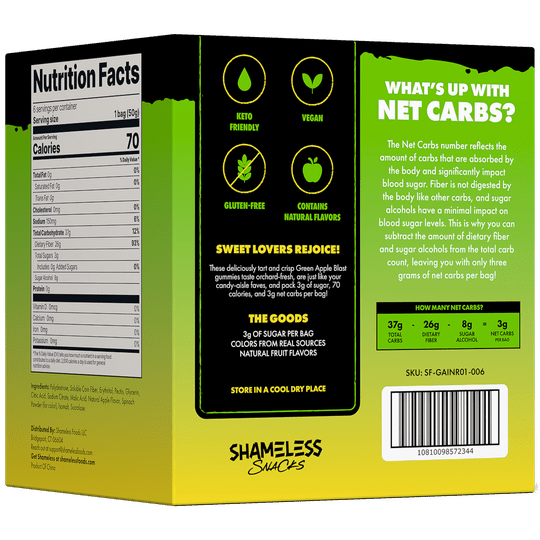 Gummy Candy by Shameless Snacks - Green Apple Blast