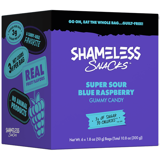Gummy Candy by Shameless Snacks - Super Sour Blue Raspberry