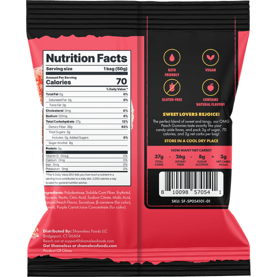 Gummy Candy by Shameless Snacks - OMG Peach