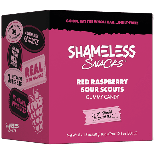 Gummy Candy by Shameless Snacks - Red Raspberry Sour Scouts