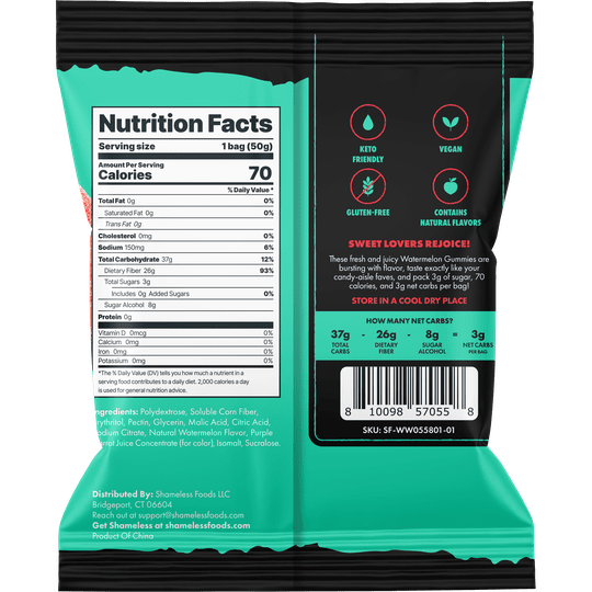 Gummy Candy by Shameless Snacks - Wassup Watermelon