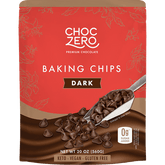 ChocZero Sugar Free Dark Chocolate Baking Chips 20 oz