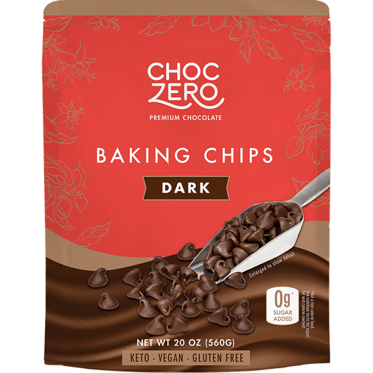 ChocZero Sugar Free Dark Chocolate Baking Chips 20 oz