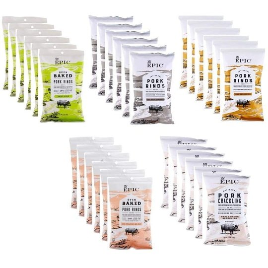 Epic Baked Pork Rinds - 5-Flavor Variety Pack (2.5oz)