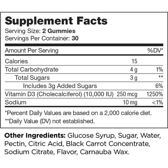 Chapter Six Vitamin D3 Kosher Gummies 10,000 IU by Zahler