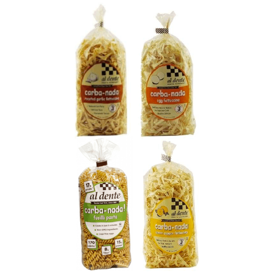 Carba-Nada Reduced Carb Pasta by Al Dente Pasta Company - 4 Flavor Variety Pack